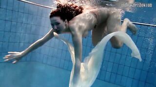 Dark Haired Teen Andrea in the Pool